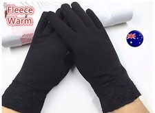 Women Lady Fleece Warm Thermal Lace Trim Party short Costume Gloves Mittens G213