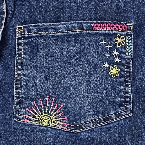 CAT & JACK Shortalls Bib Overalls Shorts Girls Size XL 14/16 Denim Cute Design - Picture 4 of 10