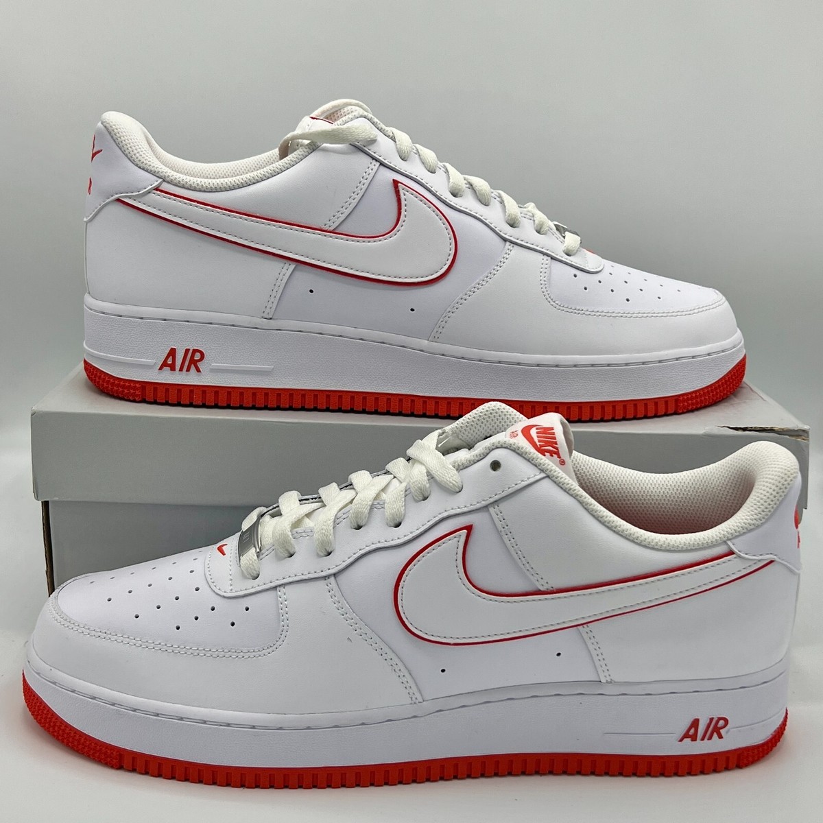 Nike Air Force 1 '07 White-Picante Red DV0788-102 Men's Size Nike Air Force 1 '07 White-Picante Red DV0788-102 Men's Size