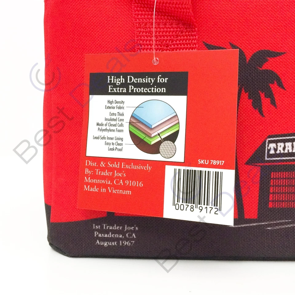 NUEVO Bolso de Mano Trader Joe's Mini Aislado Lonchera Rojo ¡EDICIÓN LIMITADA!! Foto 4 de 4