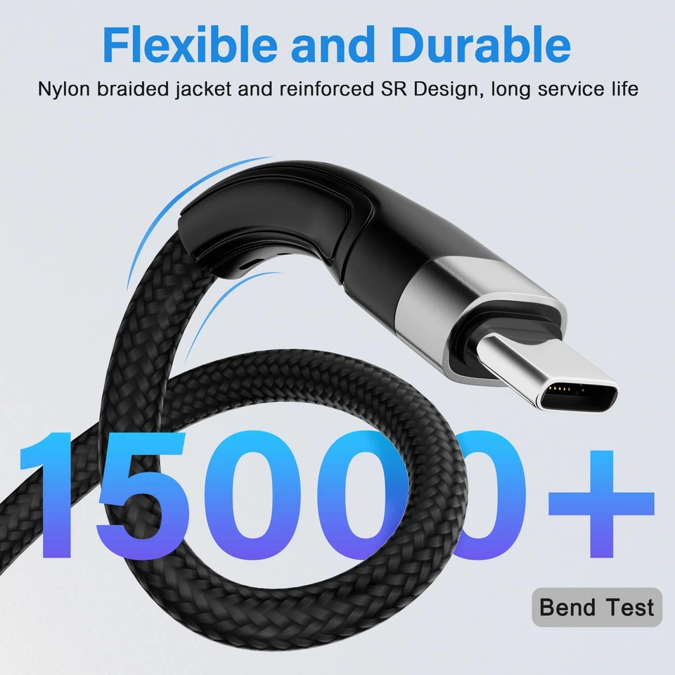 USB C Cable (8FT, 20-Pack), USB A to USB Cord Fast Charging Compatible with i... - Image 3 of 4