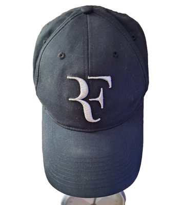 Roger Federer RF Hat Nike Fit Tennis 327906 Black with Metallic