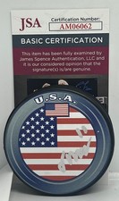 Oliver Moore Chicago Blackhawks signed Team USA Flag Puck autographed JSA COA