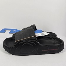 Adidas Adilette 22 Slides Black Scarlet Slip On Sandals Mens Size 8 NEW ID4925