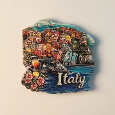 Italy Cinque Terre Houses Collectible Tourist Souvenir 3D Resin Fridge Magnet