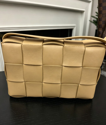 Bottega Veneta Medium Cassette Crossbody Maxi Intrecciato Lambskin Butter Yellow