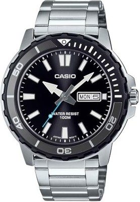 Casio MTD-125D-1A3V Analog Uhr Schwarz 46,5mm 10ATM Drehbar