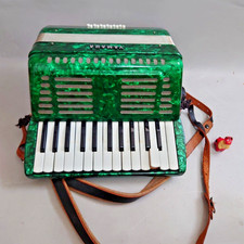 Yamaha 32-Key Piano Accordion Green Pearl Vintage Tested Portable Beginner Works