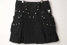 Utilitkilt Mens Size 36 Kilt Workman Duck Cotton Pleated Black Utiliclan