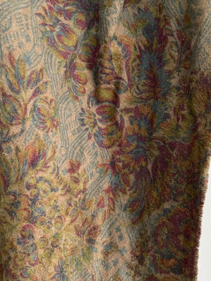 "Bufanda ERMENEGILDO ZEGNA marrón mezcla de cachemir con patrón floral 69""/14"" GC" Foto 3 de 4