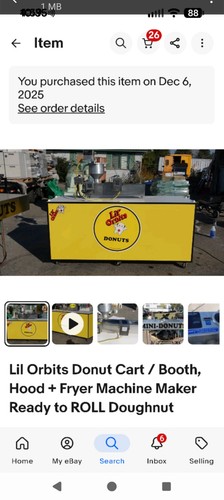 Lil Orbits Donut Cart/Booth w/ Hood, Fryer Machine Doughnut Maker