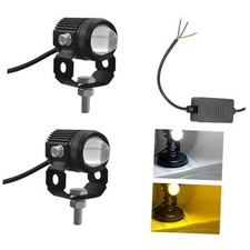 2PCS Motorcycle LED Driving Fog Lights, Dual Color LED Projector Light Driving