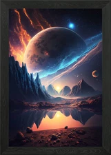 Planet Paradise Landscape Framed Wall Art Poster Canvas Print Picture