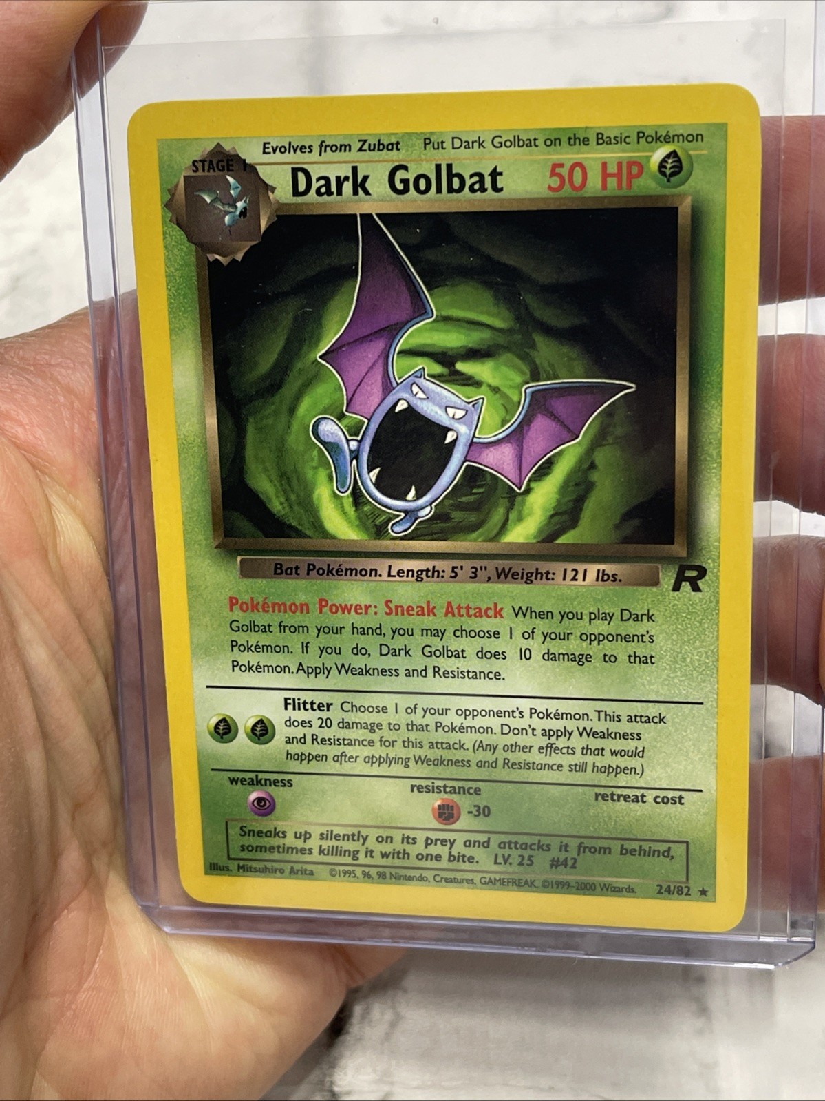 Dark Golbat - 24/82 - Pokemon Team Rocket Unlimited Rare Card WOTC Vtg NM - TCG