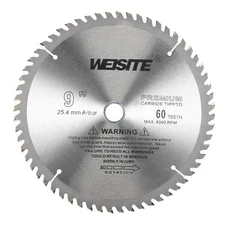 9" Circular Saw Blade, 60T 3/4" Arbor Wood Tungsten Carbide Tipped Slitting Saw