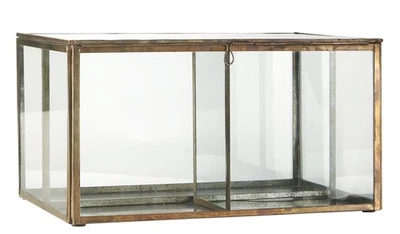Glasbox Utensilienbox Glas Schachtel Schatulle Dose Messing Gold Laursen 0876-17 - Bild 1 von 4