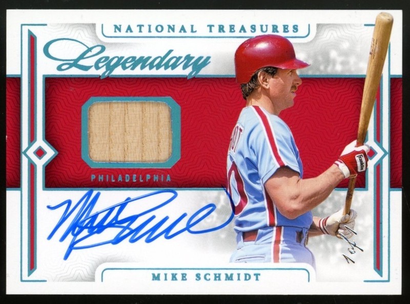 2024 Panini National Treasures Mike Schmidt Game Used GU Bat Auto Signature 1/1