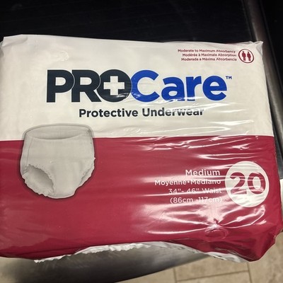 PROCare Adult Protective Underwear Medium 34''- 46 Moderate Maximum Absorbs 20ct
