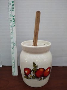 7" Butter Churn  Apple  Pattern  Pottery
