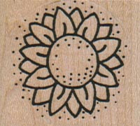 Sunflower Sm 1 1/2 x 1 1/4" Mounted Rubber Stamp, Plants Stamp, Flower Stamp
