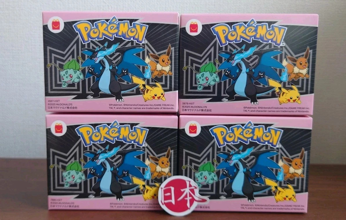 2025 FULL SET OF 4 Pokémon McDonald’s Pikachu, Eevee Japan Nintendo Happy Meal