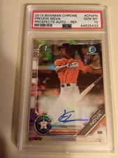 2019 Bowman Chrome Freudis Nova #485/499 REFRACTOR AUTOGRAPH #CPA-FN PSA 10
