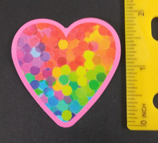 Colorful Dots Heart Sticker AQ 
