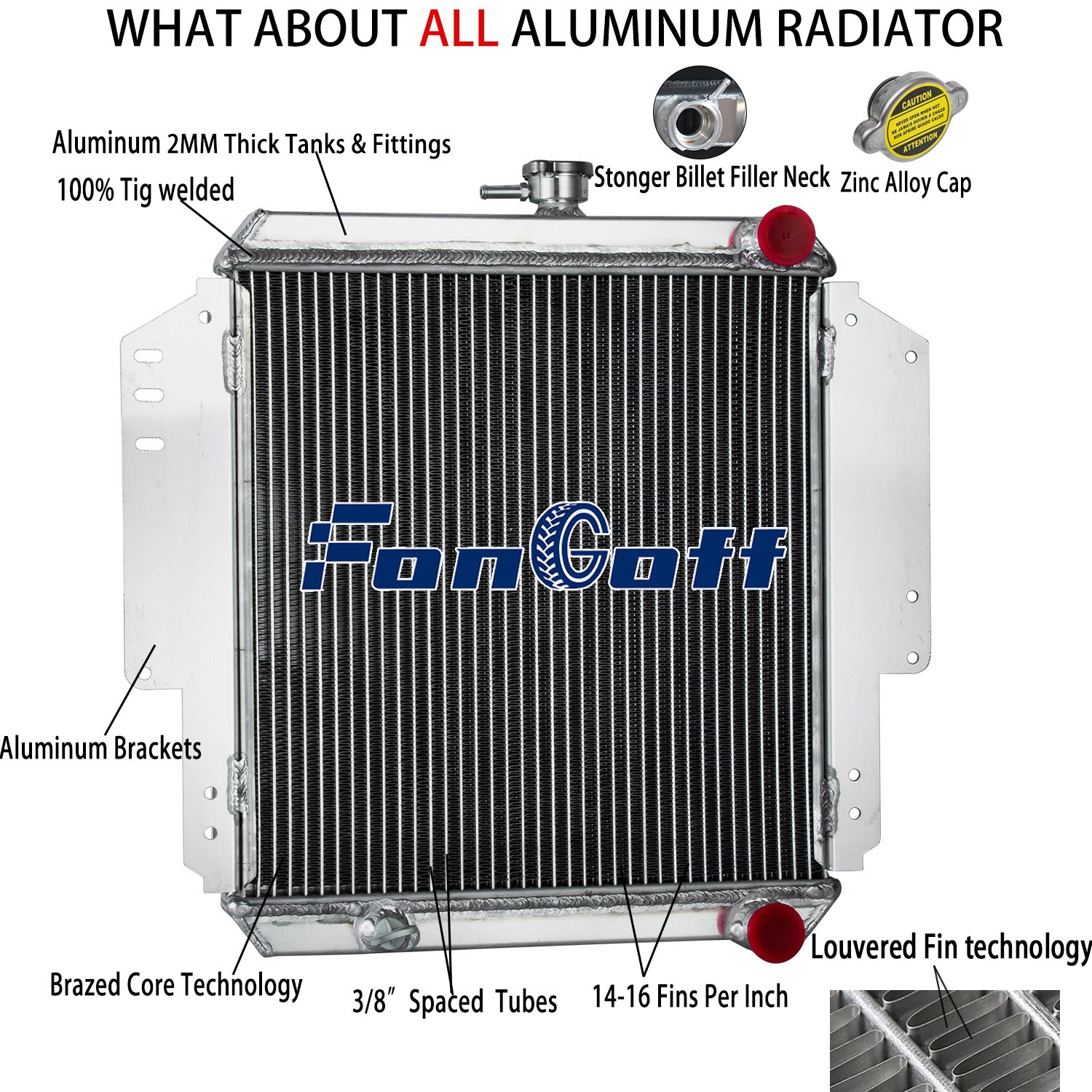 Radiateur moteur Suzuki Sierra 4WD 81-96 SJ413 Softop Hardtop 2 rangées
