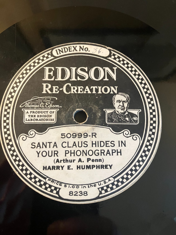 Edison Diamond Disc Record #50999 "Santa Claus Hides in Your Phonograpk"