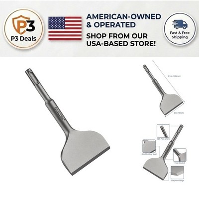 Durable Alloy Steel SDS Plus Chisel 3'' Wide, Ideal for Heavy-Duty Projects
