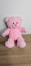 Build A Bear Pink Teddy 15 Inch Plush Heart Nose Stuffed Animal Toy BAB