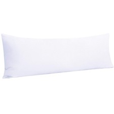 White Body Pillow Cover 20x54, Brushed Microfiber, Stain Resistant