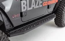 GO RHINO 69450673T RB20 BLACK STEEL RUNNING BOARDS FOR JEEP WRANGLER JLU 4-DOOR