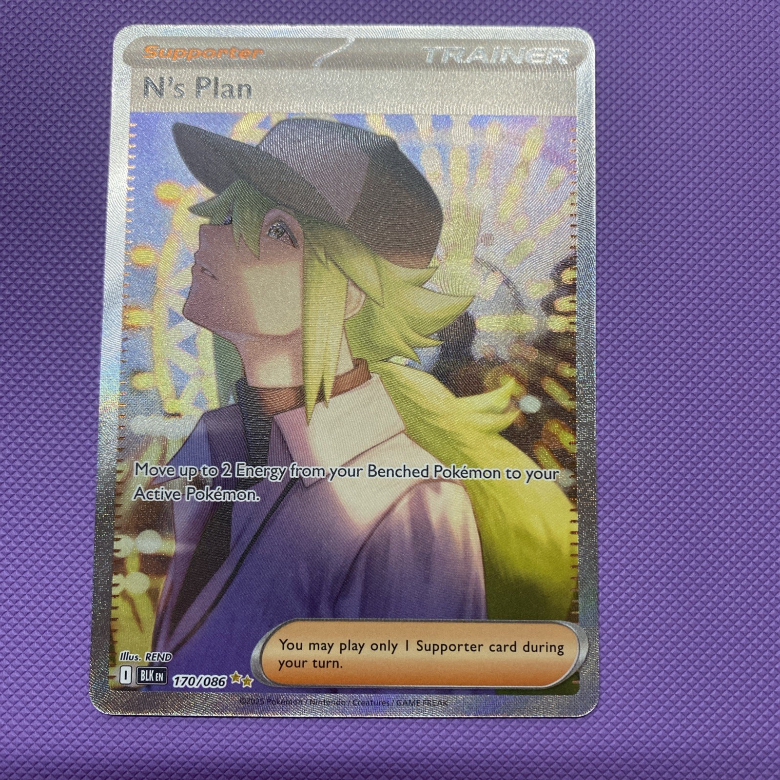 Pokemon TCG N's Plan 170/086 Special Illustration Rare Holo Sv: Black Bolt EN NM