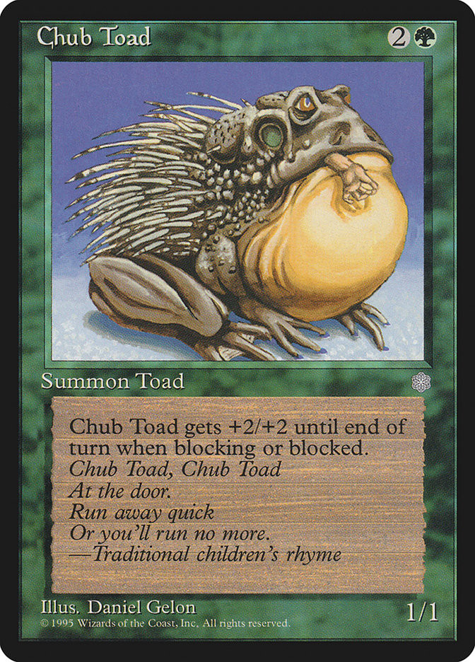 Chub Toad 229 ICE Age MTG Vintage 1995 Summon Gelon Green Common NM