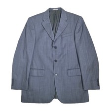 Oscar de la Renta Men's 42L Gray Sport Coat Blazer Jacket Pinstripe Wool