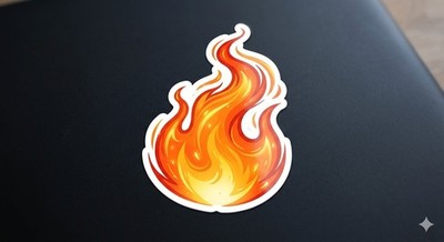 Fire Decal Sticker Phone Laptop 
