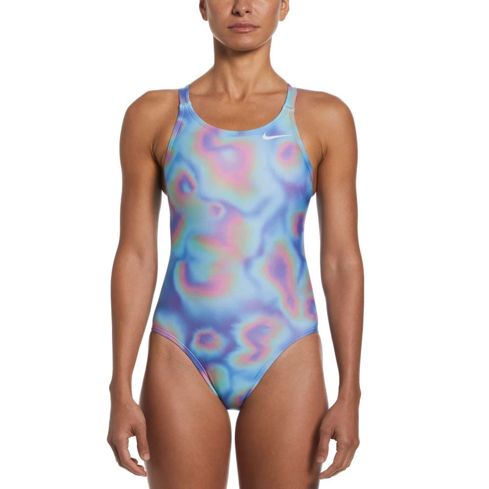 Nike Swim Women's Hydrastrong Print Fastback One Piece Swimsuit - Cool  Multi