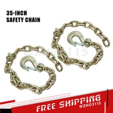 2 PACK of 35" G70 Trailer Safety Chain with 5/16" Clevis Snap Hook Truck Trailer