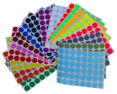 Marking Dot Labels ~ 5/8'' Color Stickers Round Circles for File Folders 864 Pack