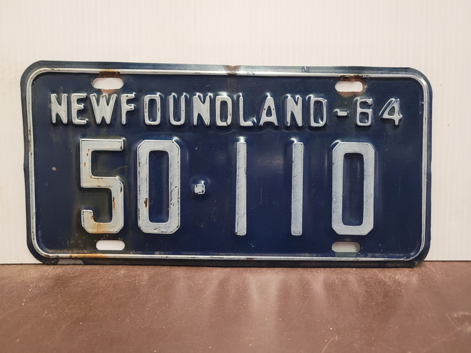 1964 NEW FOUNDLAND License Plate Tag ORIGINAL CONDITION Falak Tayyeb