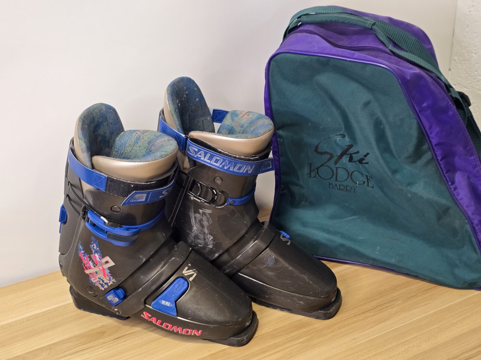 Scarpone da sci professionale Salomon SX75 Retro Mondo misura 345 mm 27 5 UK 9 con borsa