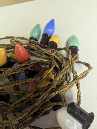 Vintage Working Christmas Lights 20 Flame Swirl Bulb String Set Strand - Picture 5 of 7