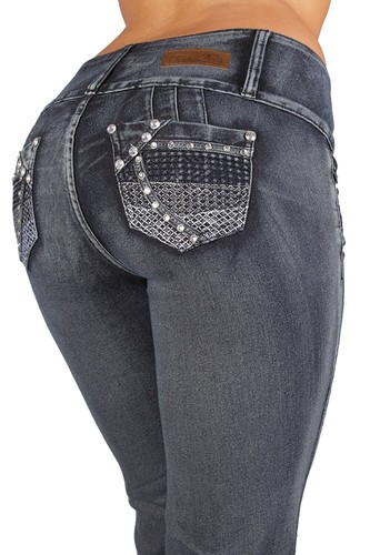 High Waist Colombian Style Butt Lift Stretch Boot Leg Jeans Plus / Junior Size - Picture 2 of 6