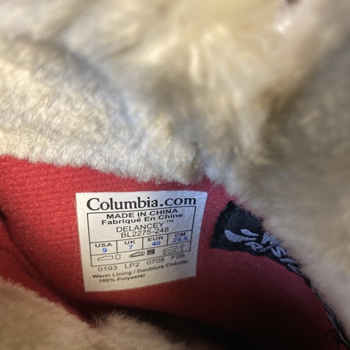 Columbia Womens 9 Boots Delancey Techlite Brown Suede Leather Winter Faux Fur - Picture 5 of 5