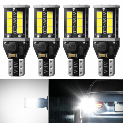 4X AUXITO CANBUS T15 921 W16W LED Backup Reverse Light Bulbs Bright White 6000K