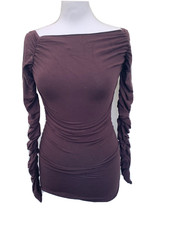 Dress Toller London size 8 Brown Ruched sides Ruched sleeves womens