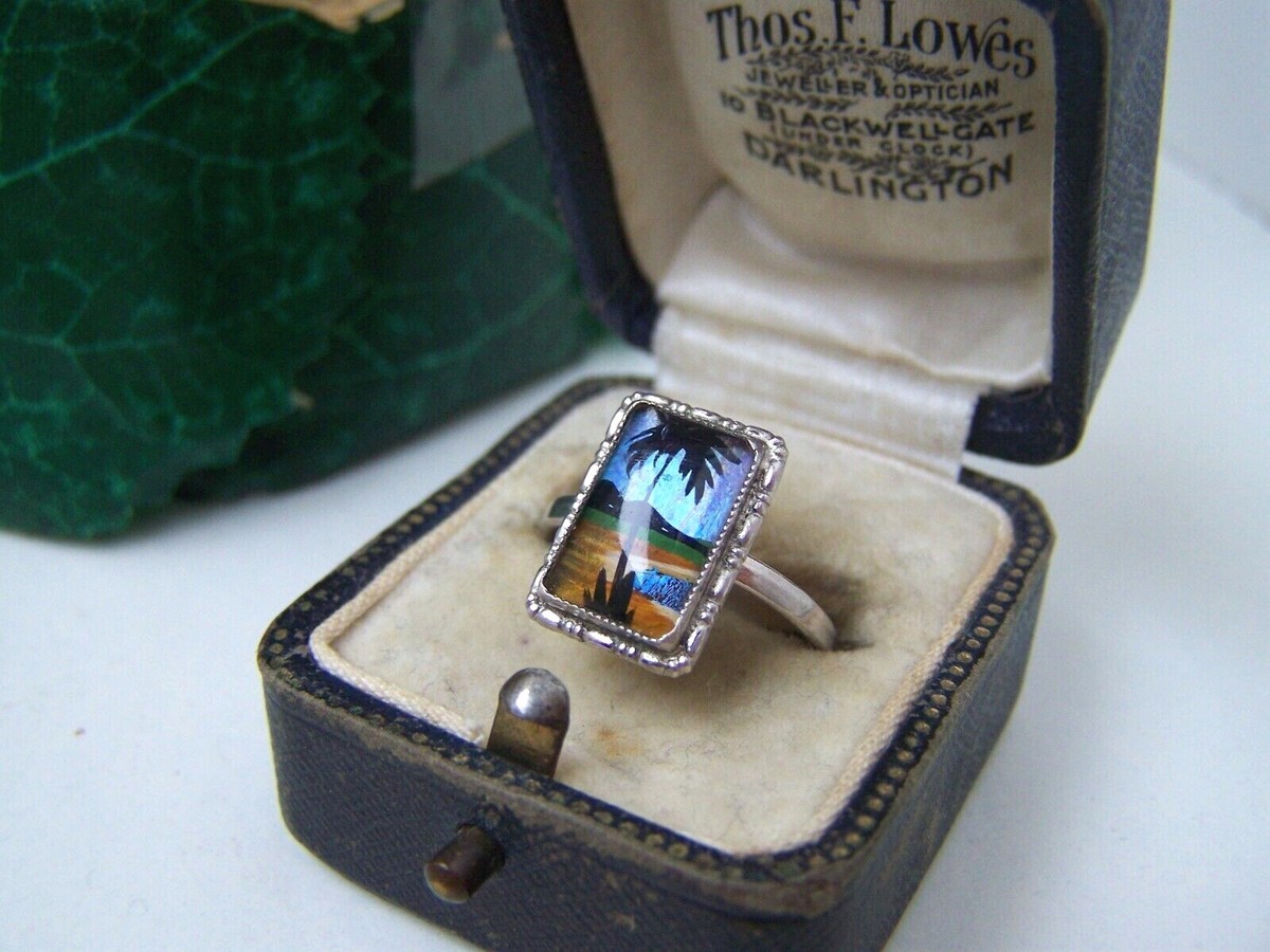 VINTAGE SOLID STERLING SILVER BUTTERFLY WING RING BY TLM THOMAS