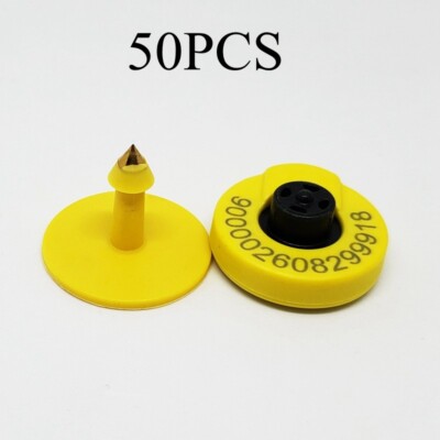 50x RFID Microchip Ear Tags TPU Chip Label for Livestock Cattle Identification