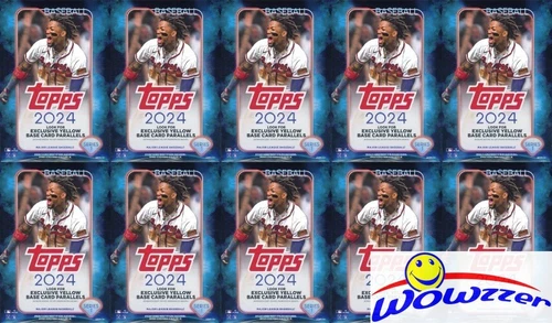 (10) 2024 Topps Series 1 Baseball EXCLUSIVE HUGE Sealed HANGER Box-590 Cards!
